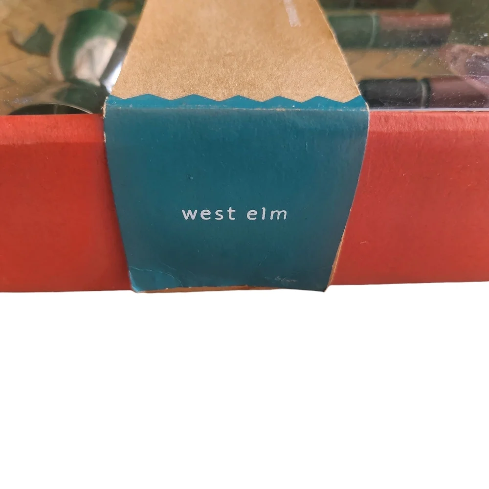 NWT West Elm 4 Piece Carved Wood Bar Ware Cocktail Bartender Tools